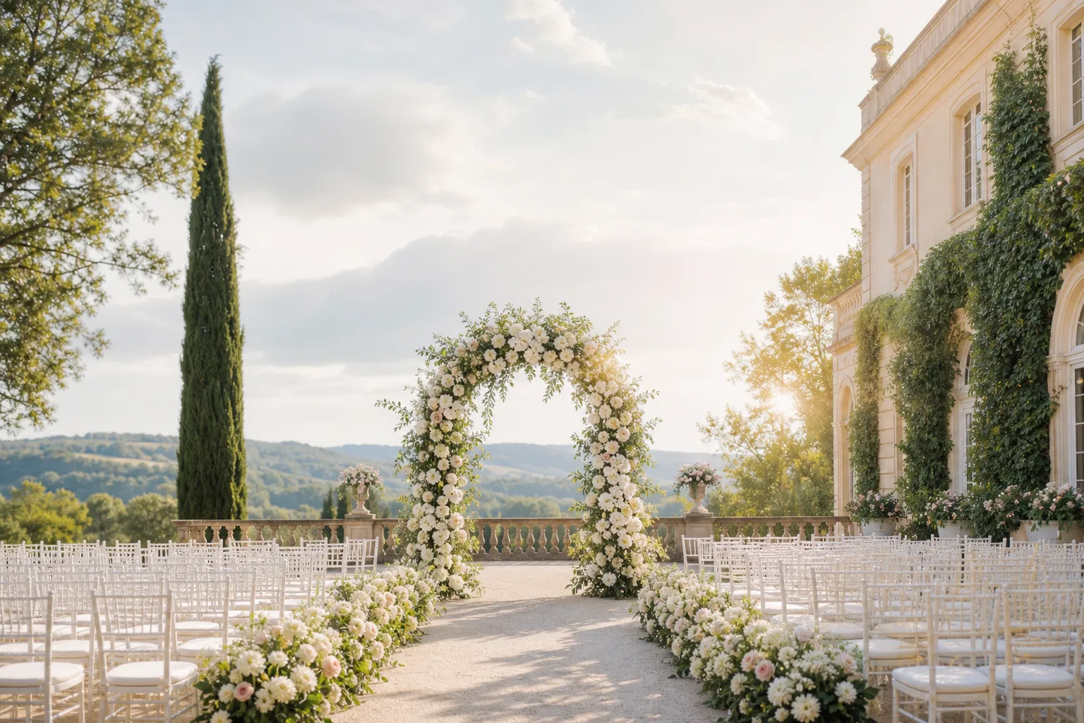 Elegancka sceneria ślubna