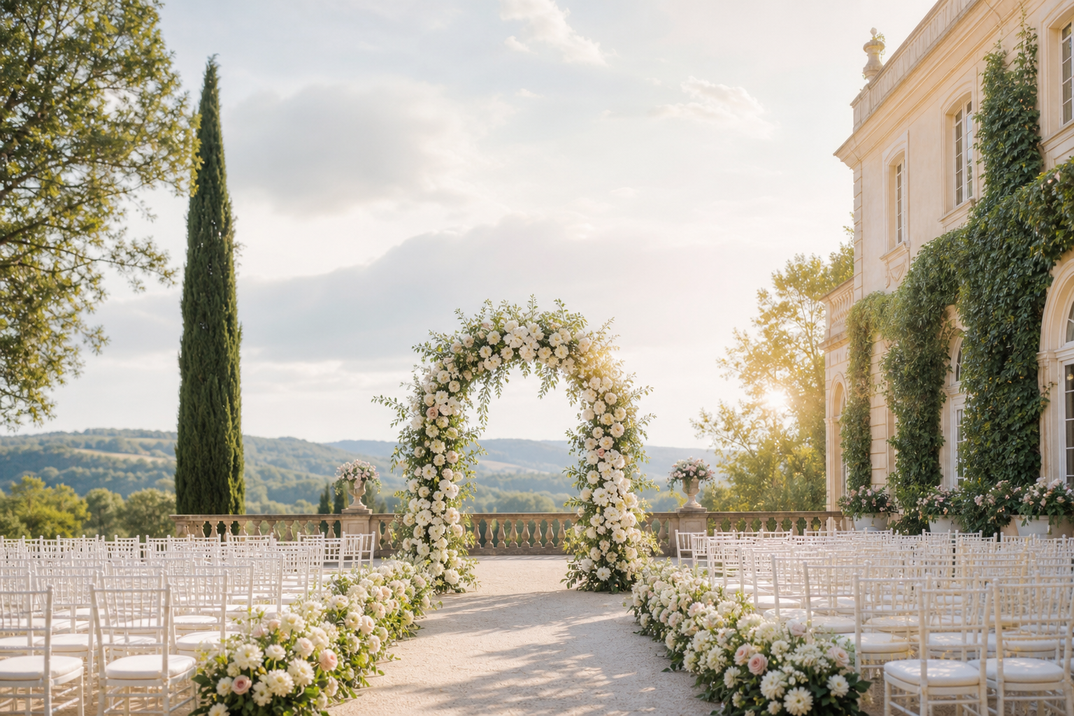 Elegancka sceneria ślubna
